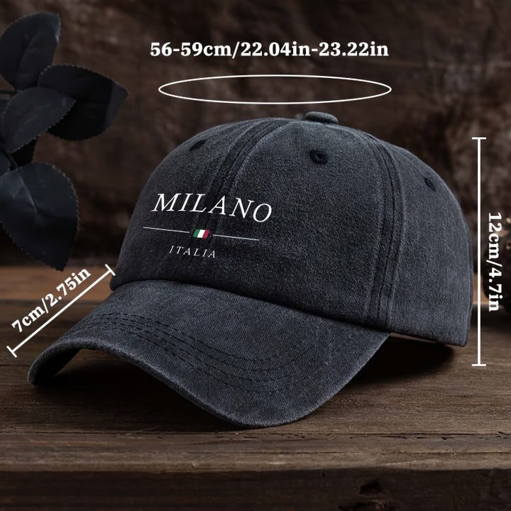 Gorra de Béisbol con Estampado de la Bandera Italiana para Hombres y Mujeres - Gorra Snapback Ajustable con Diseño Milano Italia, Sombrero de Pescador Casual Transpirable de Seis Paneles, Estilo Urbano Moderno, Gorras de Béisbol Duraderas