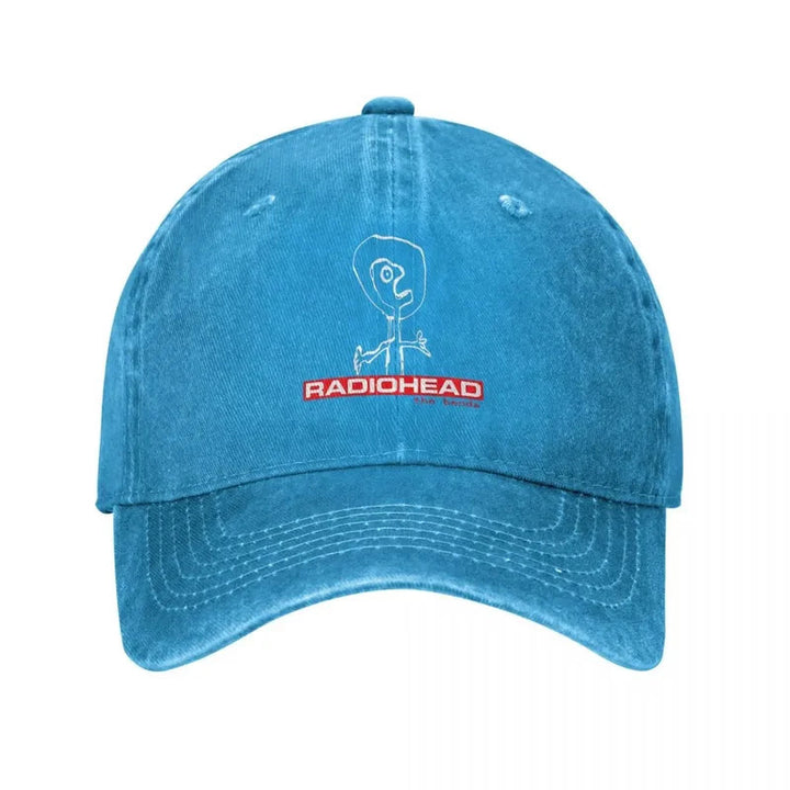 Gorra de béisbol de Radiohead, Algodón lavado y desgastado, Ajustable Snapback, Sombrero de hip hop ligero, Estilo punk rock unisex de los 90, Lavar en máquina