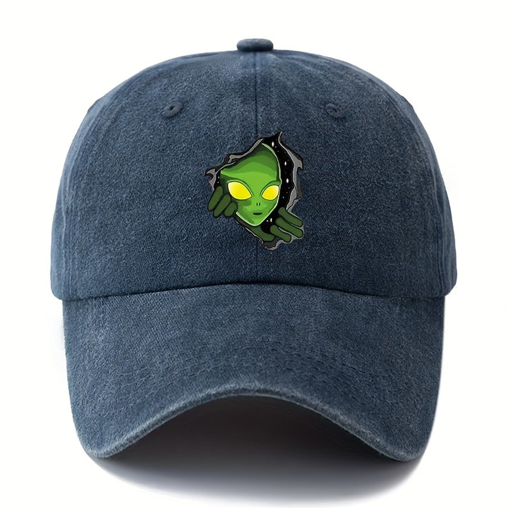 Gorra de Béisbol MAKEFGE con Diseño Alien para Hombres y Mujeres - Gorra Ajustable Snapback Trucker con Estampado Verde Vibrante, Diseño de 6 Paneles, Tela Duradera para Camping al Aire Libre, Uso Casual (/Beige/Rosa/Azul Verdoso). Tela Tejida