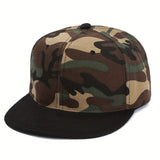 1 gorra de béisbol unisex camuflaje ala plana estilo hip-hop, transpirable y versátil para exteriores con protección solar, venta al por mayor