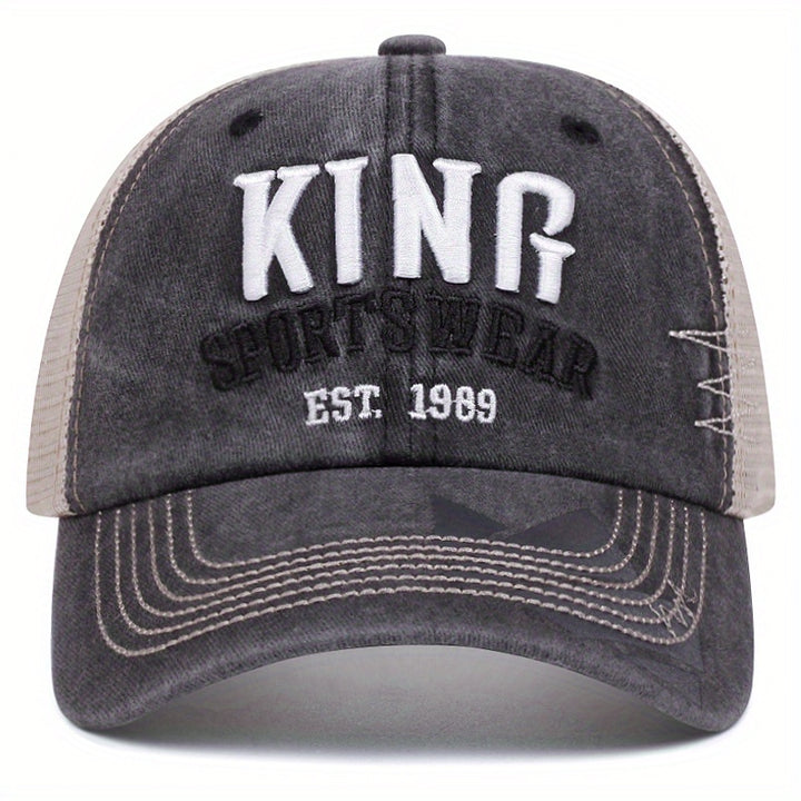 Conjunto de 2 piezas, sombrero + 'Lindos adornos' bordado, sombrero de papá viejo, gorras de béisbol retro para hombres y mujeres, sombrero de sol hip-hop, sombrero de red.