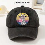 Gorra de béisbol para niños - Gorra ajustable con gráfico de cabra, borde suave y ligero para niños y niñas, ropa diaria y navideña - Gorra de béisbol fácil de limpiar para bebés, adolescentes, niños - Fiesta de cumpleaños, escuela, parque - Negro, ropa d