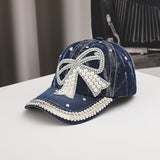 1 gorra de béisbol con lazo de strass, diseño de mariposa, hecha a mano, ideal para senderismo, playa y paseos urbanos
