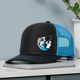 Gorra ajustable con estampado de pescado azul - Espalda de malla transpirable, gorra unisex con cierre para deportes al aire libre, pesca y festivales - Ajuste elástico, solo lavado a mano, regalo casual de primavera/verano para pescadores y amigos, ropa