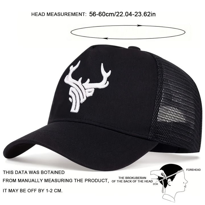 Gorra de Béisbol Ajustable para Hombre con Bordado de Asta - Malla Transpirable, Protección Solar para Actividades al Aire Libre y Viajes, Cinco Paneles, Vacaciones en la Playa