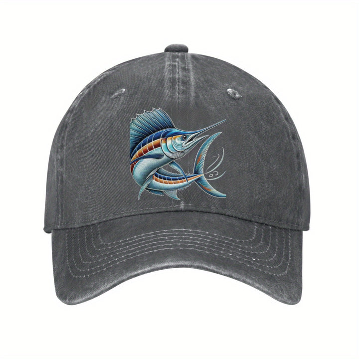 Gorra Unisex de Béisbol - Ajustable, Ligera y Transpirable para Hombres y Mujeres, Diseño Fácil de Cuidar, Accesorio Casual con Gráfico de Marlin, Ideal para Pesca y Construcción, Ajuste Regulable