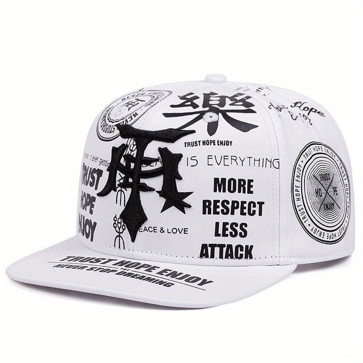 1 gorra de béisbol con bordado de letras góticas para hombre, ajustable con broche, sombrero deportivo retro al aire libre con frases motivacionales, gorra unisex para uso casual (negro/rojo/blanco), gorra de protección solar, estilo gótico, tela trans...