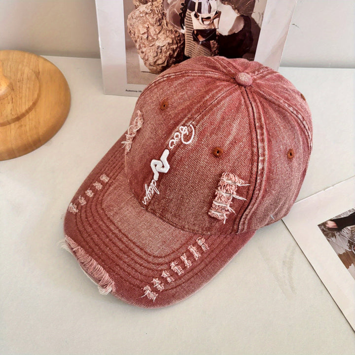 Gorra de Béisbol Estilo Callejero Americano Lavado Desgastada Unisex con Bordado 3D y Cierre Snapback