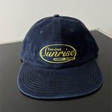 Gorra de Béisbol de Ala Plana para Hombres y Mujeres - Estilo Retro Hip-Hop de la Calle con Parche de Logo (Opción Sin Logo), Cierre Snapback Azul Oscuro/Amarillo para Uso Casual - Gorra Ajustable Unisex
