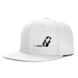 Gorra de béisbol plana 2D con temática urbana, gorra de borde plano moderno ideal para actividades al aire libre