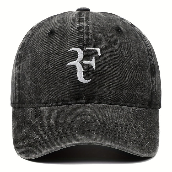 1 gorra de béisbol ajustable con diseño bordado de letra F elegante, mezcla transpirable, protección solar para deportes al aire libre y uso casual, accesorio para la cabeza ajustable, gorra de béisbol bordada duradera