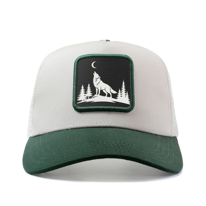 Gorra Trucker para Hombre y Mujer con Lobo Aullando a la Luna y Árboles de Pino - Gorra Ajustable de Malla Transpirable con Diseño 3D de Lobo y Cielo Nocturno, Gorra Ligera de Verano para Exteriores, Ideal para Pesca, Uso Casual, Regalos de Navidad/Día de