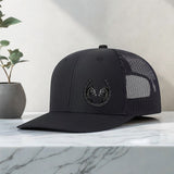 Gorra de béisbol negra para hombre con estampado de herradura de caballo doble, transpirable y ajustable, diseño ligero y duradero, ideal para deportes al aire libre y uso casual | Gorra ajustable | Tela de malla transpirable