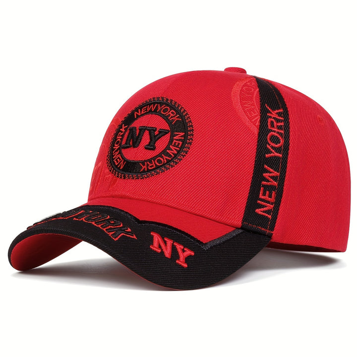 Gorra de Béisbol Ajustable para Hombre con Costura de Letras NY, Protección Solar, Ideal para Primavera y Otoño, Viajes y Fiestas en la Playa