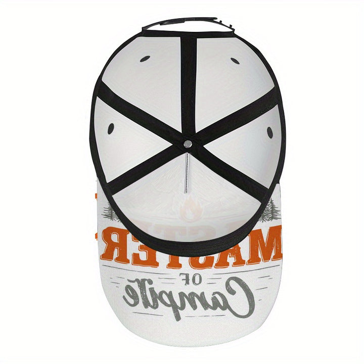 1pc Gorra Snapback 2D Mastering Campfire Joy - Gorra de Poliéster con Estampado Vibrante de Cuerpo Completo, Ideal para Deportes, Running y Estilo Casual Urbano