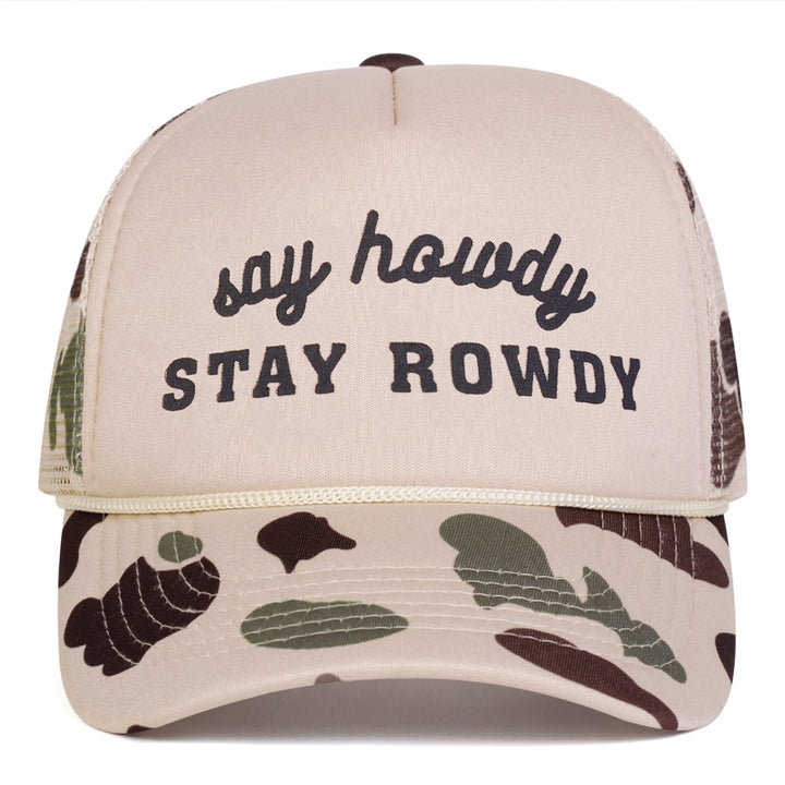 Gorra Snapback Ajustable Ligera para Hombre con Letras Rowdy y Visera Semi-Red - Diseño de 5 Paneles para Exteriores, Playa, Fiestas - Gorra Casual de Primavera/Otoño (Estampado ROWDY, Diseño Transpirable) - Fácil Cuidado para Atuendos Informales