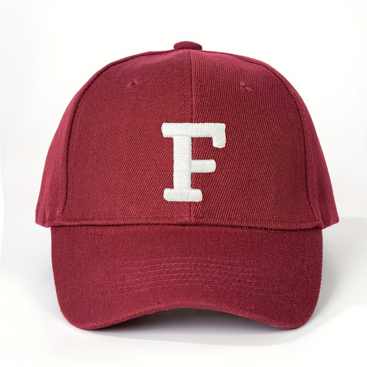 1 Gorra de Béisbol Bordada con Letra F Unisex, Ajustable y Transpirable, Estilo Y2K para Parejas, Ala Curva, Moda Verano para Hombres y Mujeres