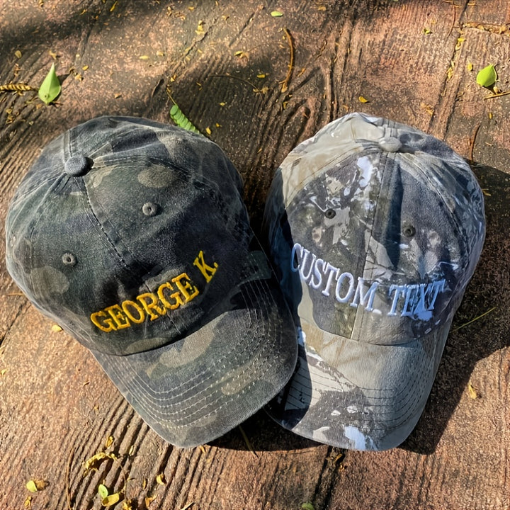 Gorra de Béisbol Bordada Personalizada con Texto, Gorra Camuflaje a Medida, Regalo para Papá o Sororidad