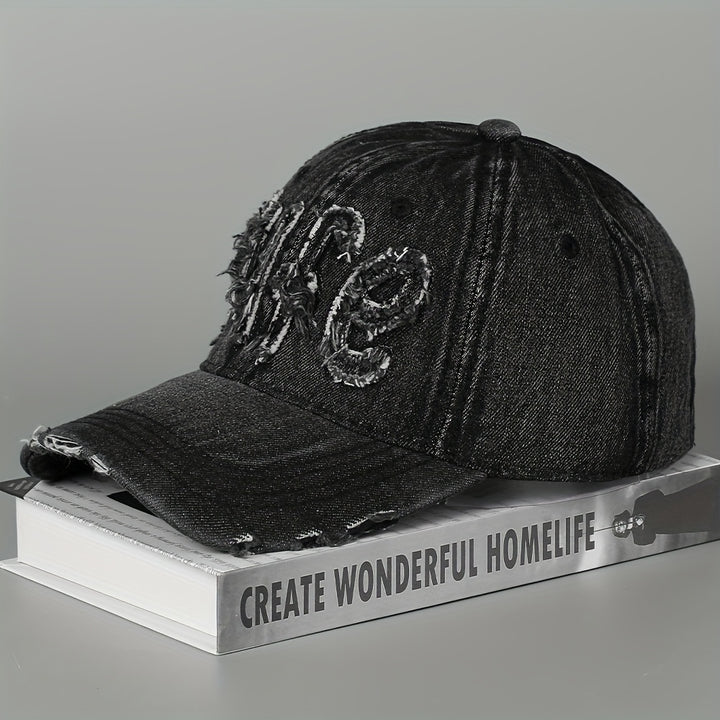 1pc American Retro Lavado y Desgastado Gorra de Béisbol, Hombres y Mujeres Vaquera Suave Gorra Casual, Versátil Gran Circunferencia de la Cabeza Pico de Pato Gorra, de Moda