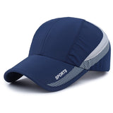 1 EDIKO Gorra Deportiva de Secado Rápido, Ajustable, Malla Transpirable en la Parte Trasera, Sombrero de Protección Solar para Actividades al Aire Libre, Camping y Senderismo - Azul Marino con Detalles Grises, Accesorios para Senderismo