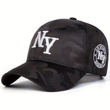 1 Gorra de Béisbol para Hombre con Letras NY - Ajustable Snapback, Ligera y Elástica para Uso Diario, Viajes o Deportes - Temática NYC Camuflaje (/Gris/Verde) - Regalo Ideal para Fans de Nueva York, Sombrero de Béisbol, Ropa Temática de NYC