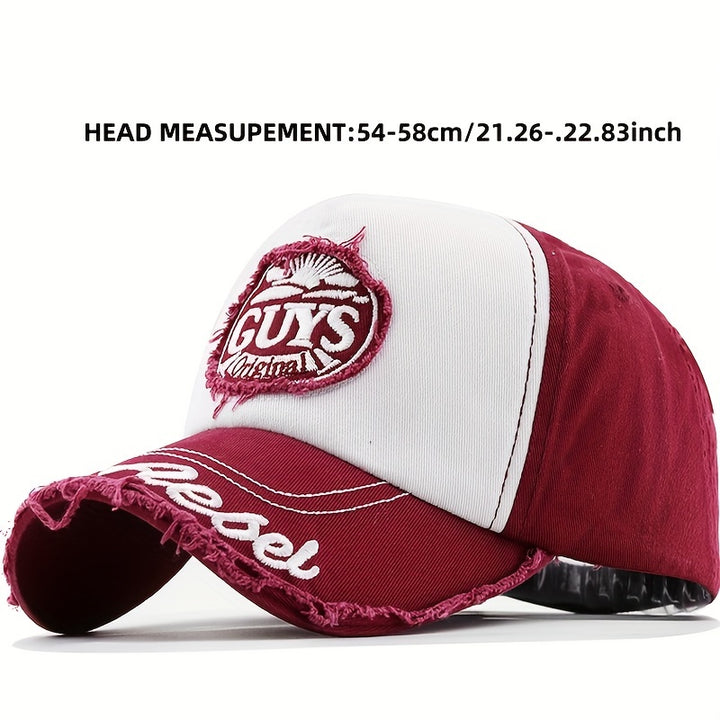 Gorra de Béisbol Bordada para Hombre y Mujer, Estilo Versátil Coreano con Ajuste Snapback y Diseño Desgastado