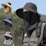1 sombrero de verano con ala grande para cubrir la cara - Sombrero ancho para ciclismo, pesca y senderismo - Tela lavable a máquina, blanco, protección solar, accesorio neutro transpirable
