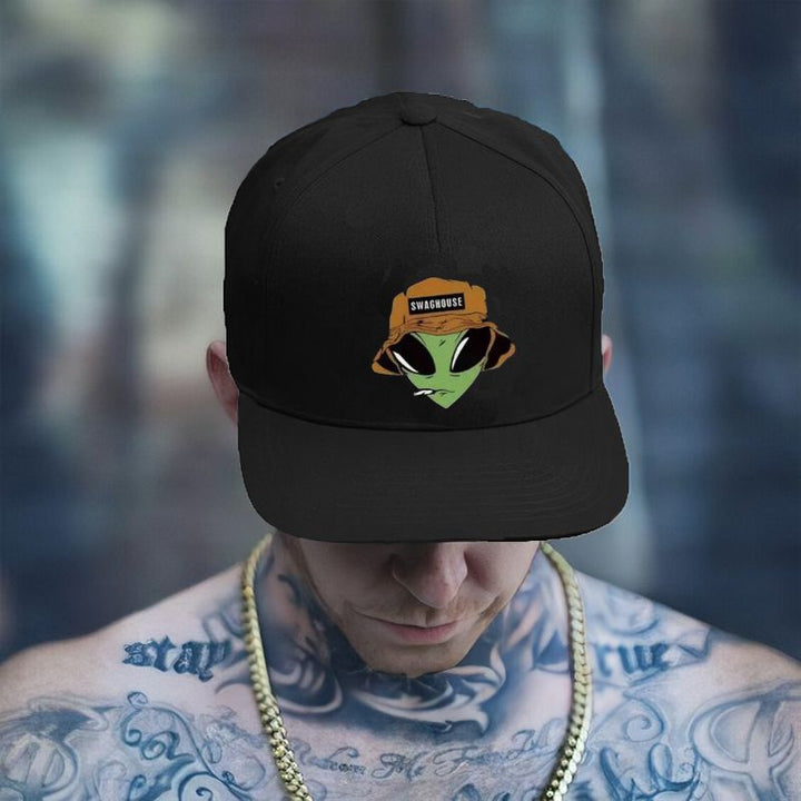 Gorra de Béisbol SWAGHOUSE con Estampado Alien, Sombrero Unisex al Estilo Hip-Hop Urbano y Visera Curva, Versátil para Todas las Temporadas, Accesorio de Streetwear,Sombreros Casuales,Diseño a la Moda,Sombrero de Moda,Tela Ligera,Material Transpirable,Gor