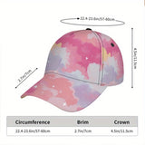 1 Gorra Snapback Ajustable con Estampado de Nubes 2D - Diseño Vibrante en Frente, Parte Trasera y Lados, Ligera de Poliéster para Deportes, Running, Gimnasio y Streetwear - Estilo Casual Mejorado