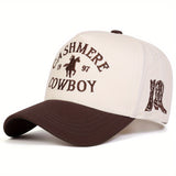 Gorra de béisbol bordada para hombre - ajustable con cierre de clic, ligera, poliéster, protección solar de 5 lados, ideal para salidas de primavera y otoño, vacaciones en la playa y uso casual, gorra de exterior | Gorra de estilo casual | Poliéster