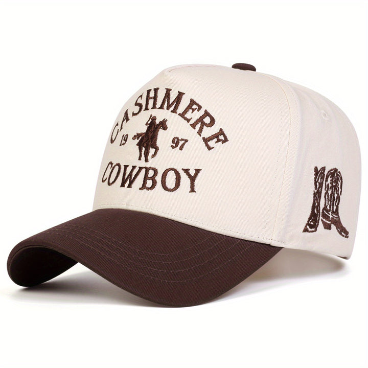 Gorra de béisbol bordada para hombre - ajustable con cierre de clic, ligera, poliéster, protección solar de 5 lados, ideal para salidas de primavera y otoño, vacaciones en la playa y uso casual, gorra de exterior | Gorra de estilo casual | Poliéster