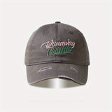 Gorra de pico de pato americana para hombres con ala ancha y parte superior profunda, gorra de béisbol con agujero bordado versátil, agradable al rostro, adecuada para 200 países.