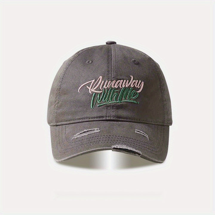 Gorra de pico de pato americana para hombres con ala ancha y parte superior profunda, gorra de béisbol con agujero bordado versátil, agradable al rostro, adecuada para 200 países.