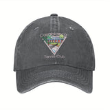 Gorra de Béisbol con Logo del Casablanca Tennis Club - Gorra Negra Lavada al Estilo Universitario Transpirable con Diseño Vibrante en Rosa y Azul, Regalo Ideal para Aficionados al Tenis, Golf o Running