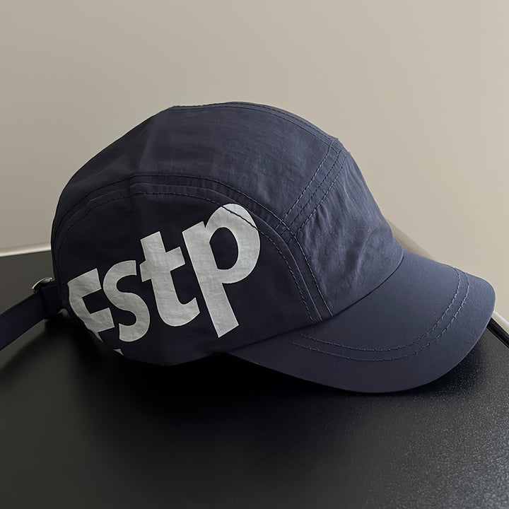 1 Gorra de béisbol con logo ESPT para hombre y mujer - Gorra ligera, transpirable y de secado rápido con letras ESPT llamativas, ajuste ajustable, visera curva y ala estructurada para deportes al aire libre, sombrero para viajes casuales (//Gris/Azul Mari