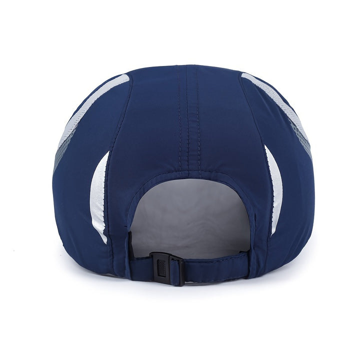 1 EDIKO Gorra Deportiva de Secado Rápido, Ajustable, Malla Transpirable en la Parte Trasera, Sombrero de Protección Solar para Actividades al Aire Libre, Camping y Senderismo - Azul Marino con Detalles Grises, Accesorios para Senderismo