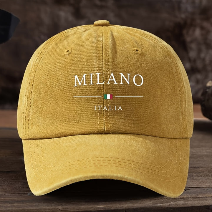Gorra de Béisbol con Estampado de la Bandera Italiana para Hombres y Mujeres - Gorra Snapback Ajustable con Diseño Milano Italia, Sombrero de Pescador Casual Transpirable de Seis Paneles, Estilo Urbano Moderno, Gorras de Béisbol Duraderas