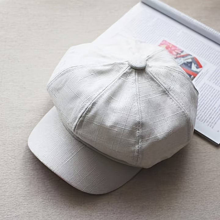 Gorra estilo newsboy vintage para adolescentes, ligera, de cuadros, ideal para otoño/invierno, perfecta para la escuela y uso casual