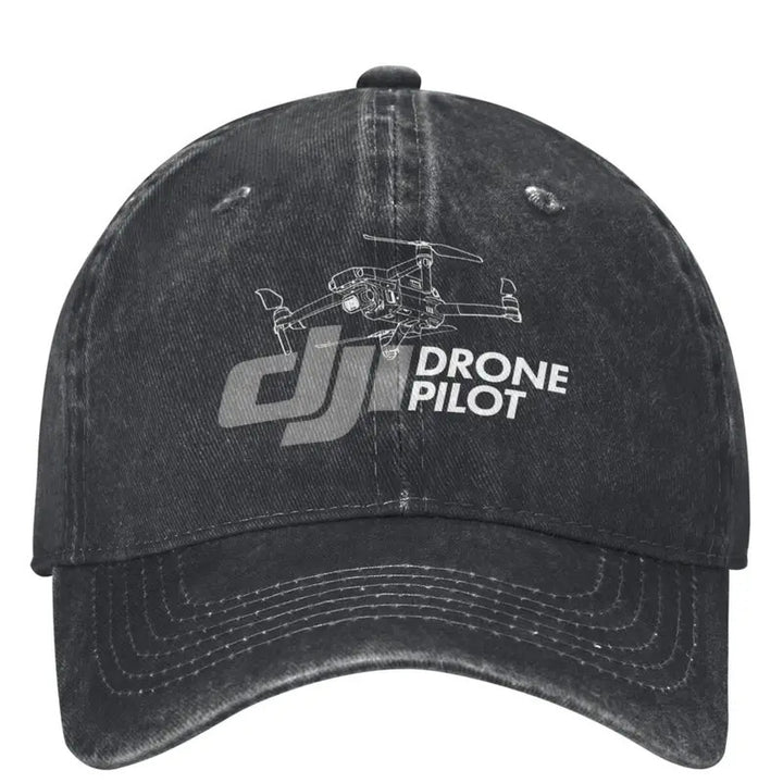 Gorra de béisbol con logo blanco y negro de DJI, ajustable, estilo callejero de alta calidad para hombres, lavable en máquina, gorra de béisbol ajustable | Gorra con logo | Equipo de cabeza duradero