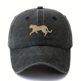 Gorra de béisbol unisex con estampado de leopardo, versátil y ligera para exteriores, con borde curvo, estilo de conductor de camión para ocasiones informales como vacaciones al aire libre, viajes y camping con pico de pato.