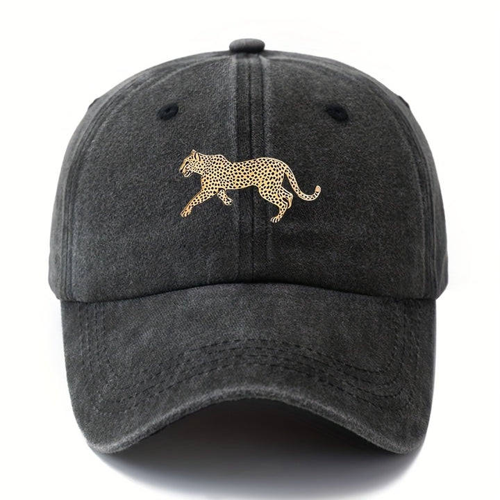 Gorra de béisbol unisex con estampado de leopardo, versátil y ligera para exteriores, con borde curvo, estilo de conductor de camión para ocasiones informales como vacaciones al aire libre, viajes y camping con pico de pato.