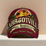 1pc Gorra de Béisbol con Estampado 2D Tropical Sunset - Ligera en Poliéster, Diseño Vibrante Completo, Ideal para Running, Deportes y Streetwear