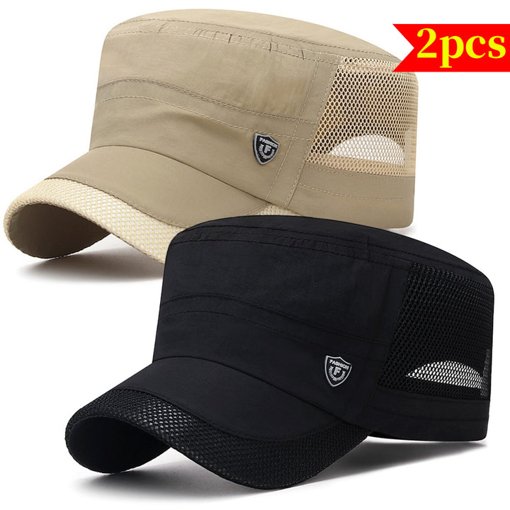 2 sombreros para hombre de secado rápido y protección solar, malla transpirable, livianos, con cierre ajustable, ideales para actividades al aire libre, equipo de protección exterior, accesorio elegante, gorra ligera
