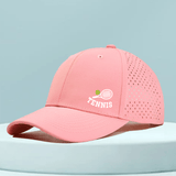 1 Gorra de Tenis de Secado Rápido para Hombre con Raqueta de Tenis y Estampado de Tenis - Parte Trasera de Malla Transpirable, Ajuste Estructurado para Tenis, Golf, Running, Deportes al Aire Libre - Sombrero Casual Ligero para Hombre, Diseño Deportivo, Co