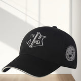 1 Gorra Trucker Hip Hop - Gorra de Béisbol Ligera y Elástica con Cierre Snapback, Letras NY Llamativas, Sombrero de Sol Unisex para Hombre y Mujer para Todas las Estaciones, Ropa Casual y Deportiva, Opciones en Negro/Blanco/Gris, Gorro Ajustable, Sombrero