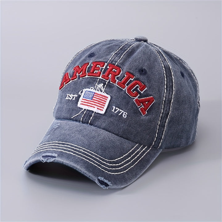 Gorra De Béisbol Bordada AMÉRICA Lavada Gorras Desgastadas Ajustables Sombrero Casual Con Visera Para Mujeres Y Hombres