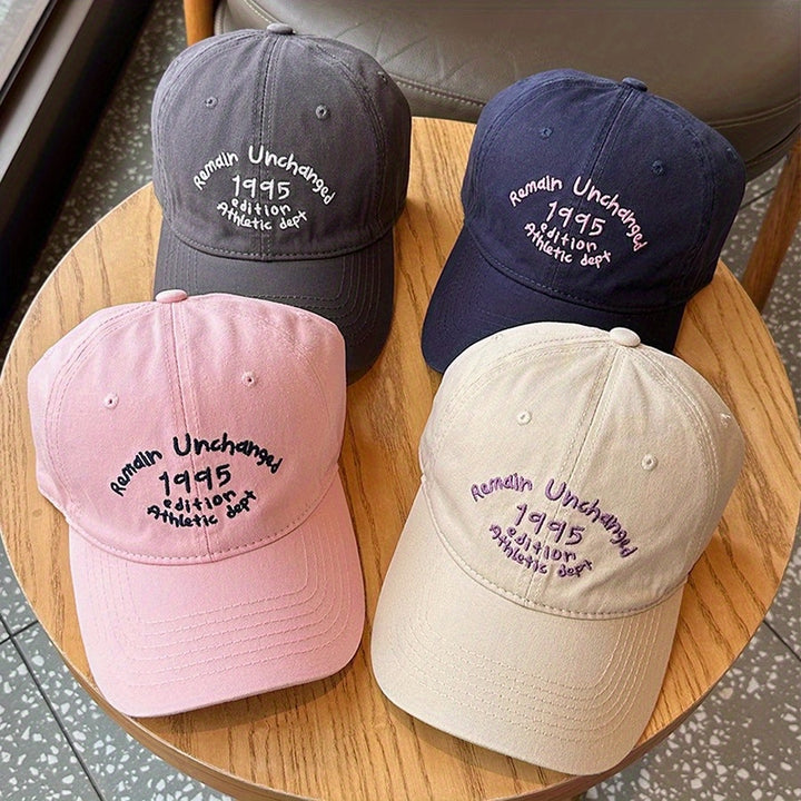 Gorra de Béisbol Estilo Coreano con Visera Ancha y Ajuste Profundo - Cierre Snap, Sombrero Unisex Transpirable para Hombres y Mujeres, Diseño Protector Todo Clima (Beige/Rojo//Rosa), Ideal para Navidad