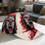 1 gorra de béisbol ajustable con estampado 2D de Espíritu Lobo de Fuego - Gorra Snapback de poliéster con diseño vibrante de cuerpo completo, ideal para streetwear, running y deportes, Accesorio de Festival,Moda Streetwear,Sombreros de Moda,Ajuste Cómodo,