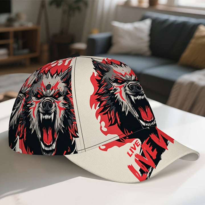 1 gorra de béisbol ajustable con estampado 2D de Espíritu Lobo de Fuego - Gorra Snapback de poliéster con diseño vibrante de cuerpo completo, ideal para streetwear, running y deportes, Accesorio de Festival,Moda Streetwear,Sombreros de Moda,Ajuste Cómodo,