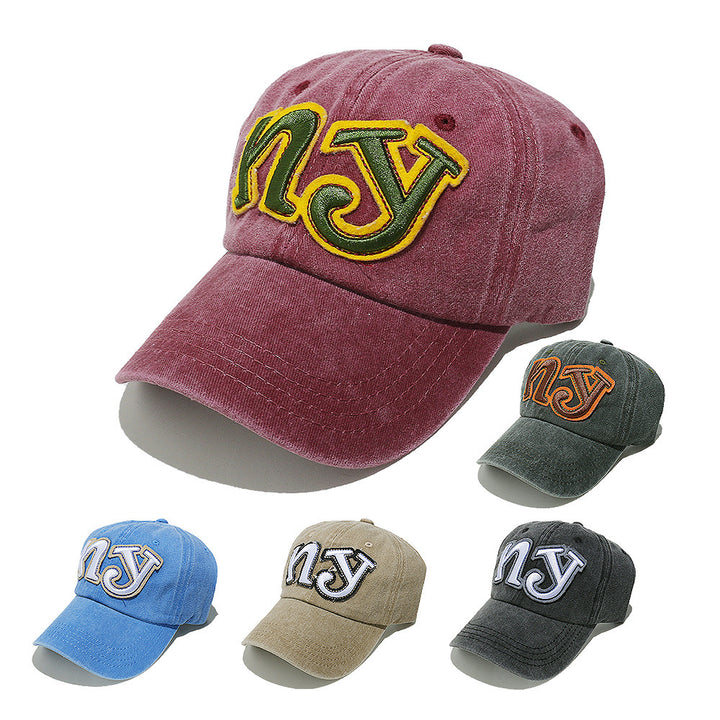 Gorra de Béisbol con Letras NY y Detalles 3D Compatible con iPhone - Gorra Ajustable Snapback con Logo NY, Visera Curva para Hombres y Mujeres, Diseño Manual (Sin Elástico) - Regalo de Navidad, Casual y para Uso Diario